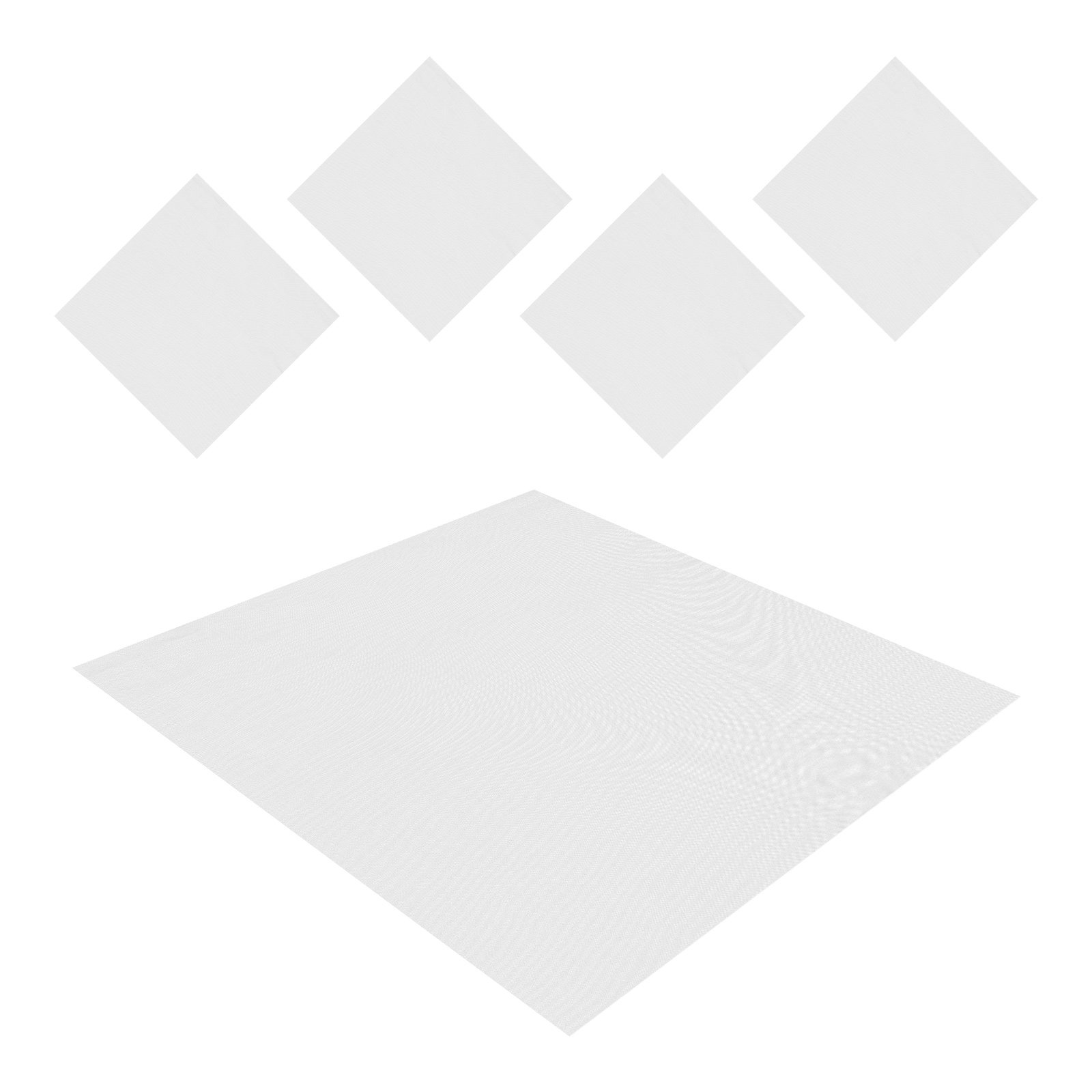 Felt Sheet Wool - 5枚入り ウェットフェルトメッシュネット ウールフェルトメッシュシート 32x32cm 正方形 1mm厚