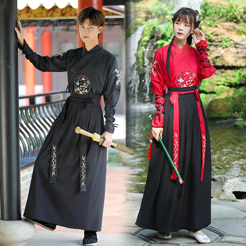Embroidery Cardigan - 日本のヴィンテージ着物サムライコスプレ服女性男性中国漢服鶴刺繍カーディガン浴衣フルスリーブレトロ