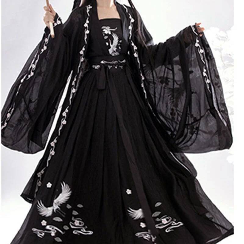 Embroidery Dress - 中国古代漢服女性の重工業刺繍ダブルブレストウエスト丈 Ru スカート 6 メートルスイング大袖シャツ Perfor