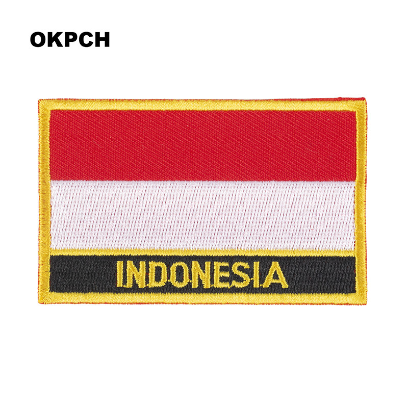 Embroidery In Indonesia - インドネシアの旗が付いた刺embroideryパッチ,転写パッチのアイロン,家庭や庭の衣類の縫製アプリケーション