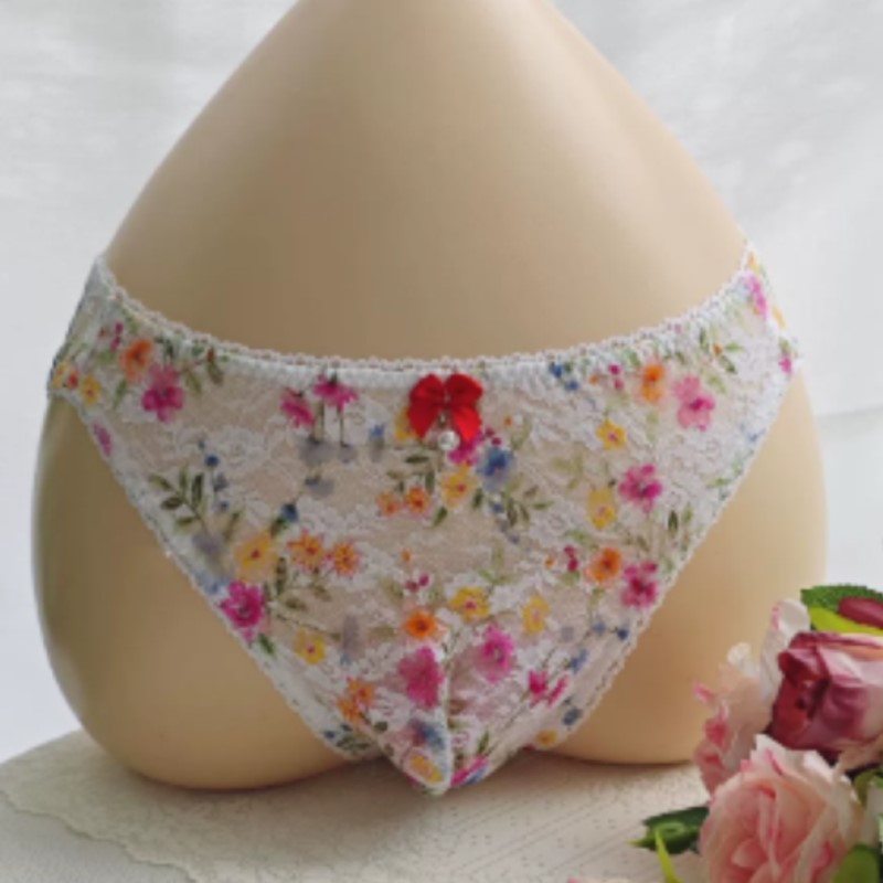 Embroidery Underwear - 薄手のセクシーな男性用レースパンティーローウエスト刺繍ライブショーダンスプライベートパーティーDJクラブバー快適な通気性のある下着
