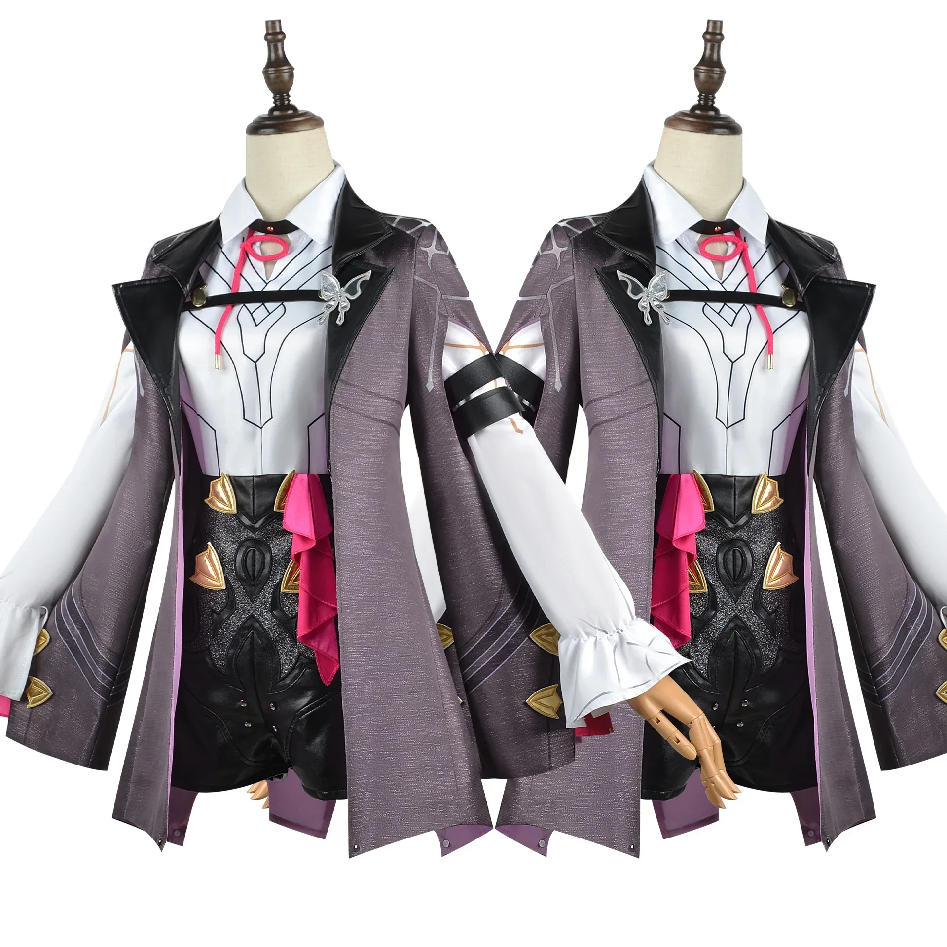 Embroidery Outfit - Honkai スターレールカフカコスプレゴシック刺繍ドレス Yujie 衣装プレミアムアニメゲーム衣装エレガントな女性キャラクターの服
