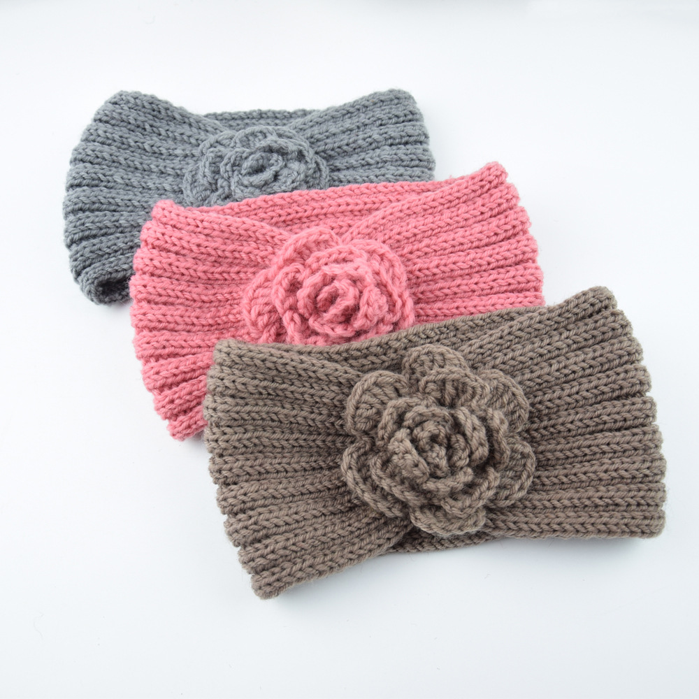 Felt Sheet Wool - Camellia-女性用のニット製ヘッドバンド,大きなウールのバンダナ,かぎ針編みのヘッドバンド,屋外用