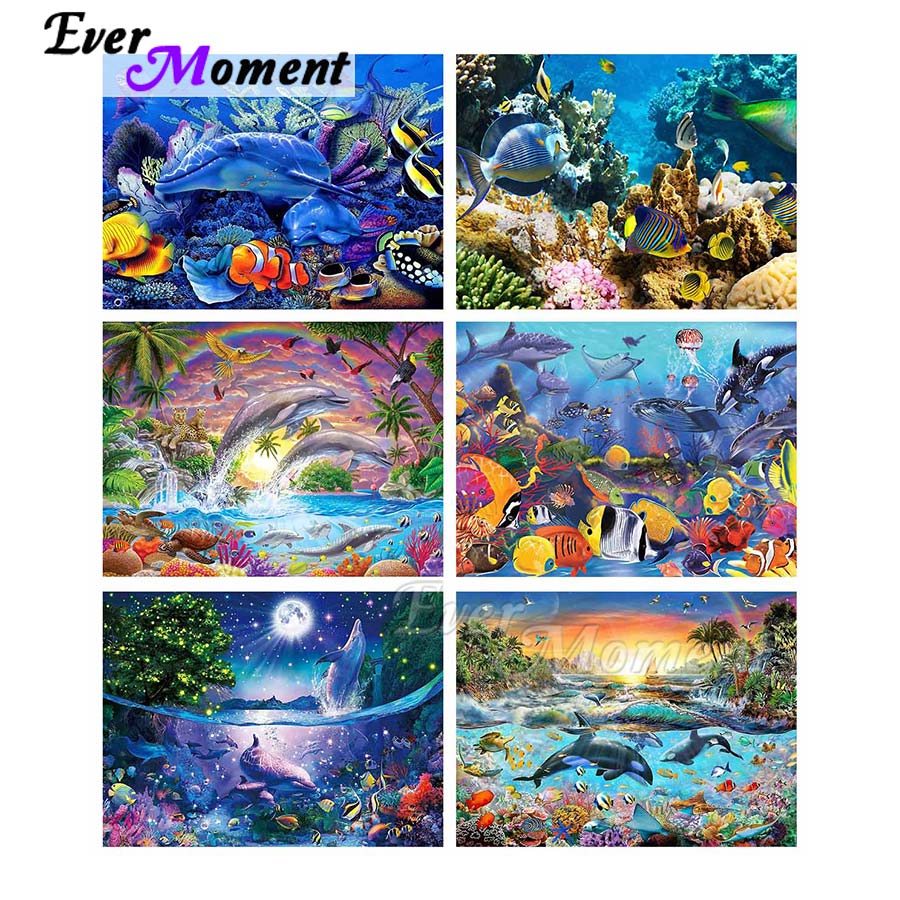 Embroidery World - 永遠の瞬間-ダイヤモンド水中世界絵画、DIYフルスクエアレジンドリル、手作り刺embroidery、家のアートワーク装飾、asf2149