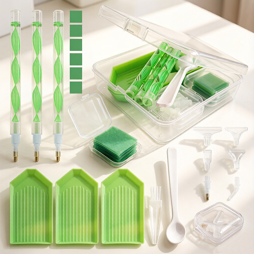 DIYダイヤモンドペインティングツールキット 4色収納ボック - Embroidery Service のレビューと価格