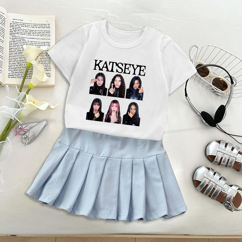 ファッションK-POP K-KATSEYE Tシャツプリーツ - Embroidery Dress のレビューと価格