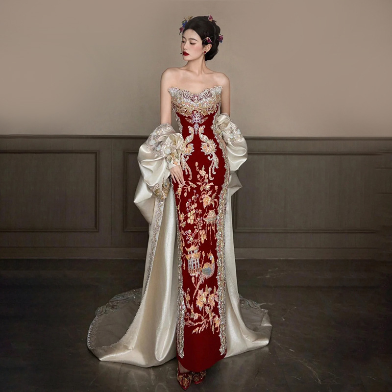 秀禾服2026新作チューブトップトーストショールインドネシア - Embroidery In Indonesia のレビューと価格