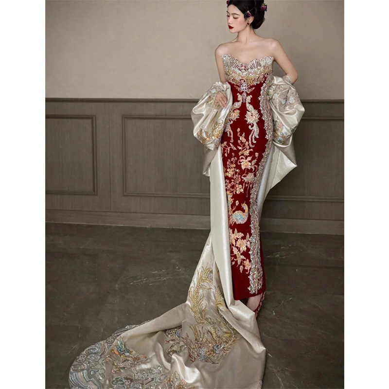 秀禾服2026新作チューブトップトーストショールインドネシア - Embroidery In Indonesia のレビューと価格