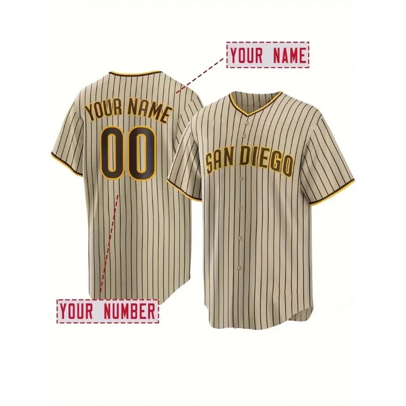 カスタム名と番号メンズ刺繍野球ジャージサンディエゴパーソナラ - Embroidery Uniform のレビューと価格