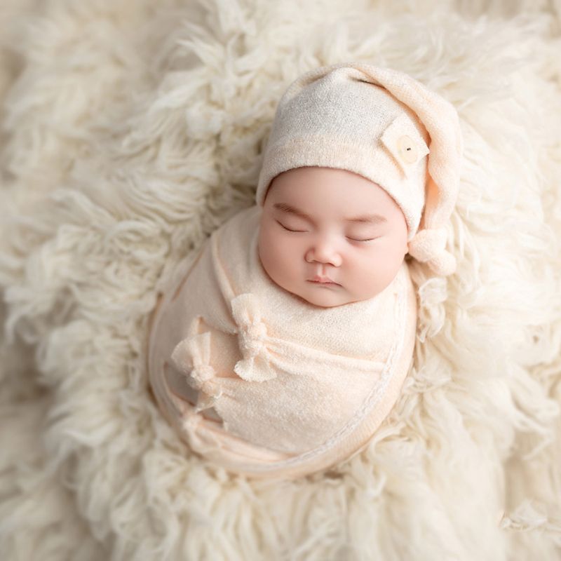 Klv-赤ちゃん用の結び目のある帽子とヘッドバンド,1セット - Felt Sheet Wool のレビューと価格