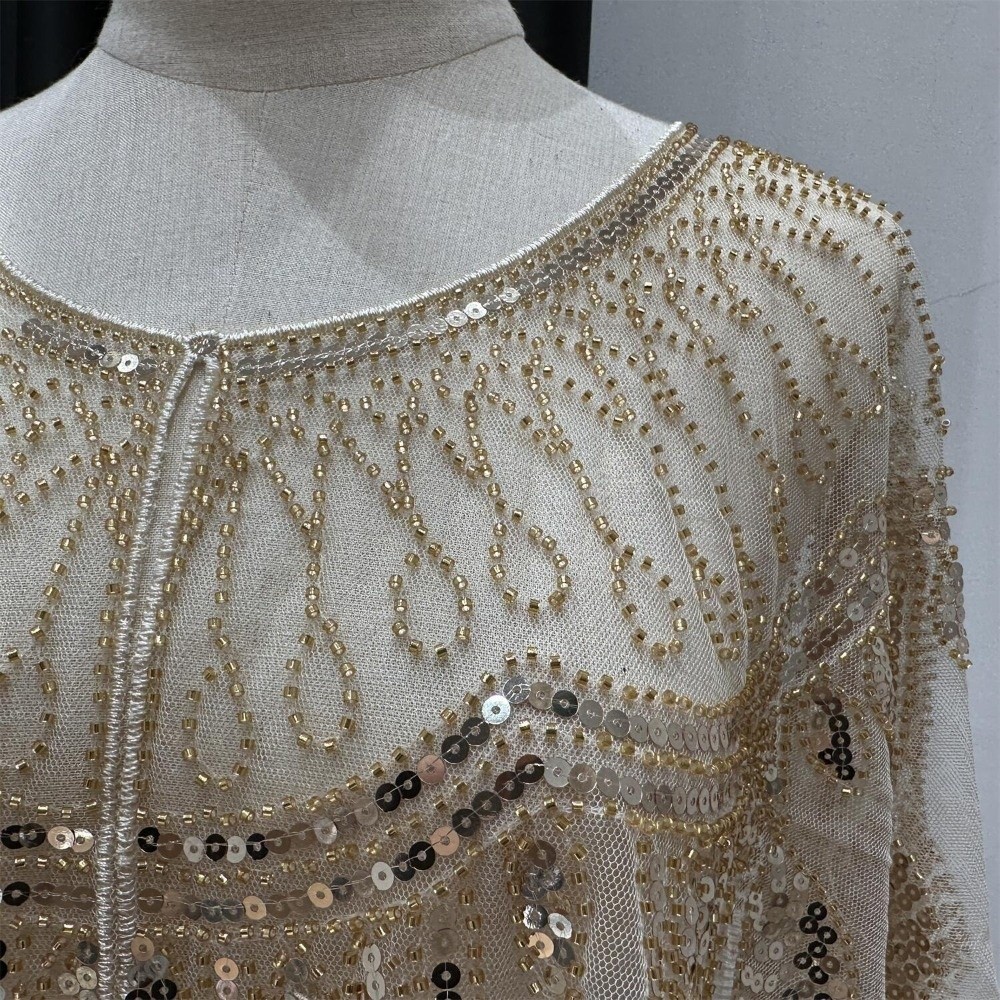 1920年代風フラッパーショール、花柄刺繍入りドレス用ショー - Embroidery Shawl のレビューと価格