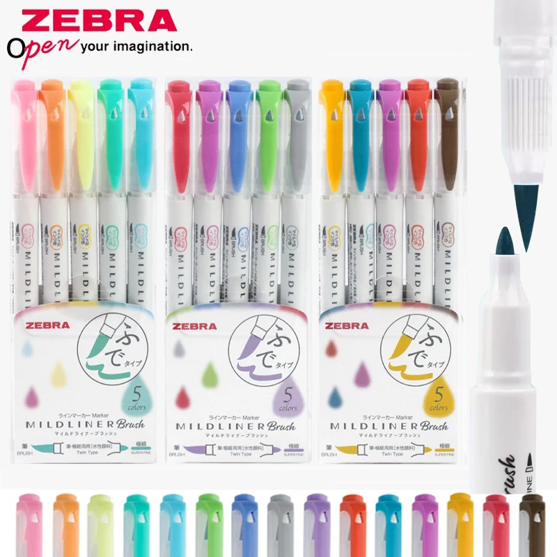 ゼブラマイルドライナー蛍光ペンセット、日本の文房具、両端ソフ - Zebra Pen Sarasa のレビューと価格