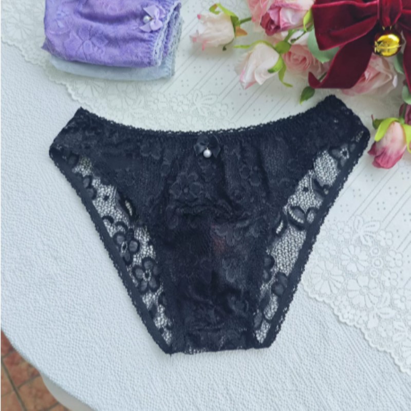 薄手のセクシーな男性用レースパンティーローウエスト刺繍ライブ - Embroidery Underwear のレビューと価格