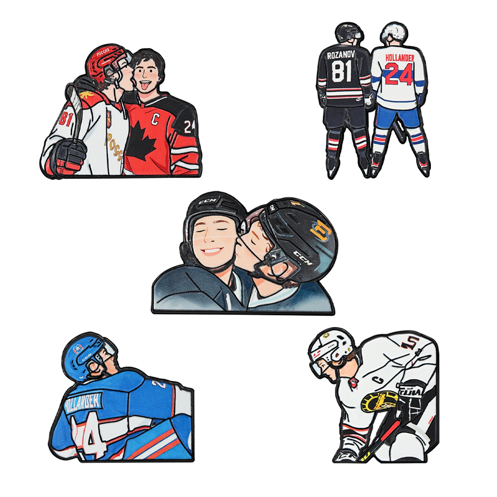 5 個加熱されたライバル漫画アイスホッケー選手ブローチオラン - Embroidery Outfit のレビューと価格