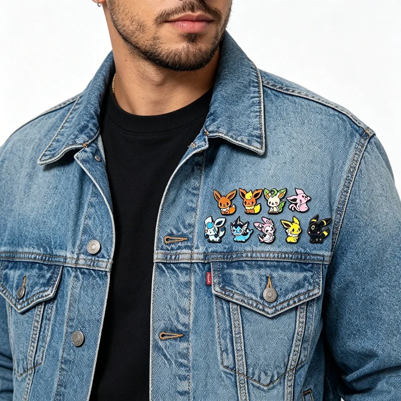 ホット9個入りアニメエルフブローチセット イーブイエナメルピ - Embroidery Outfit のレビューと価格