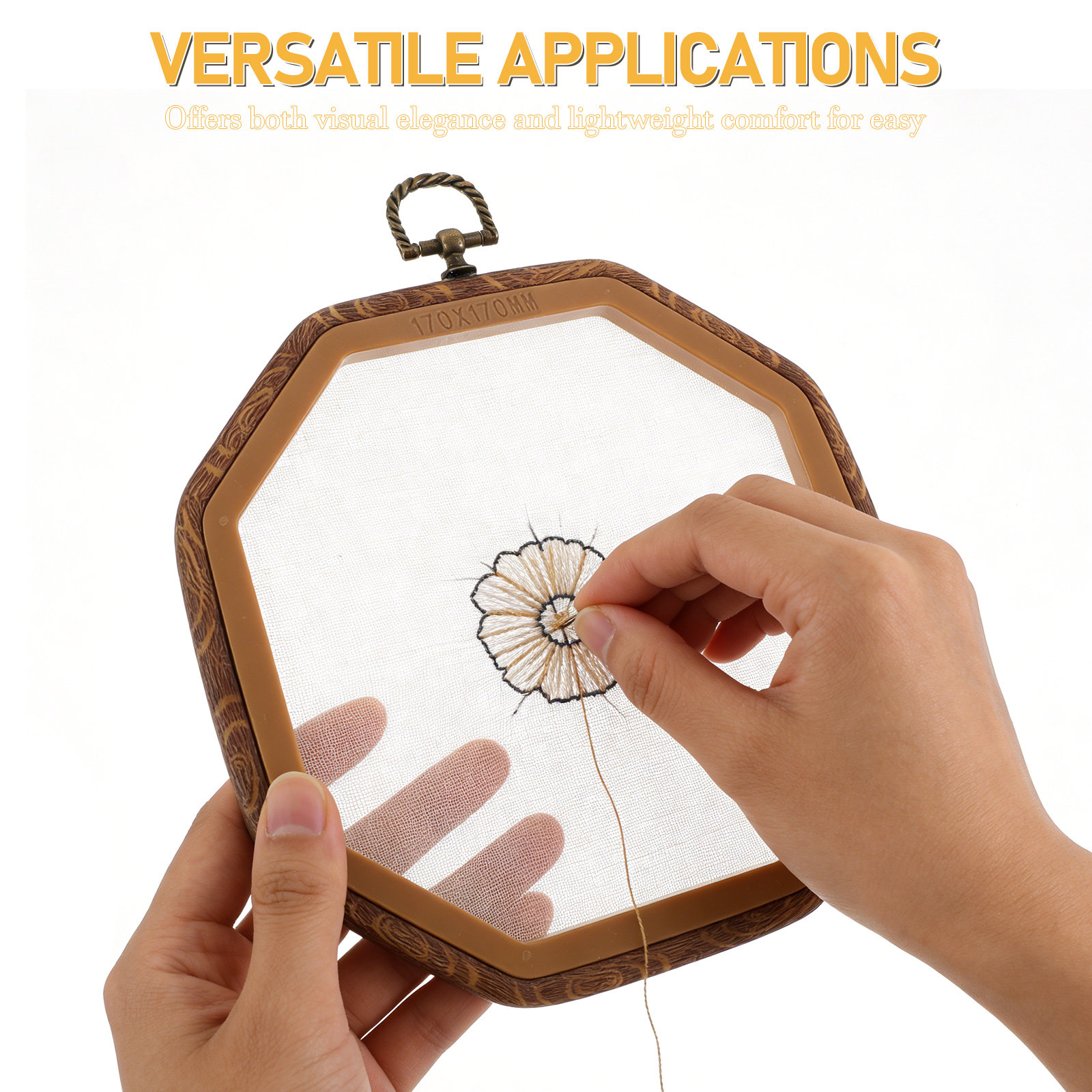 6個入り八角形模造木製刺繍枠装飾クロスステッチフレーム3サイ - Embroidery Frame のレビューと価格