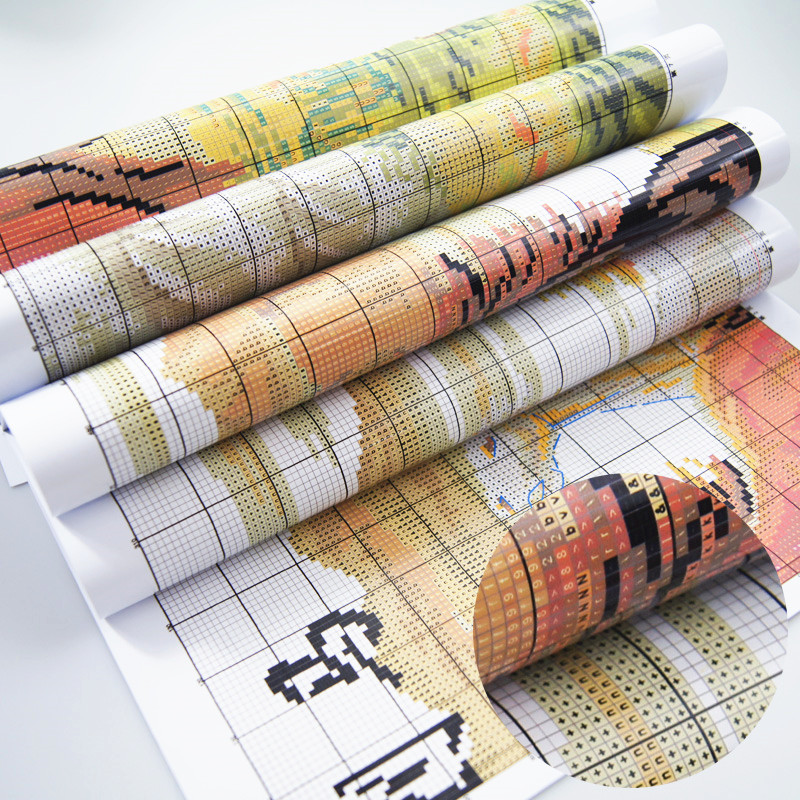 世界地図パターンカウントクロスステッチセット DIY 11C - Embroidery World のレビューと価格