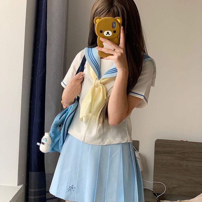 MAGOGOオリジナル 日本JKセーラー服スカートセット 夏 - Embroidery Uniform のレビューと価格
