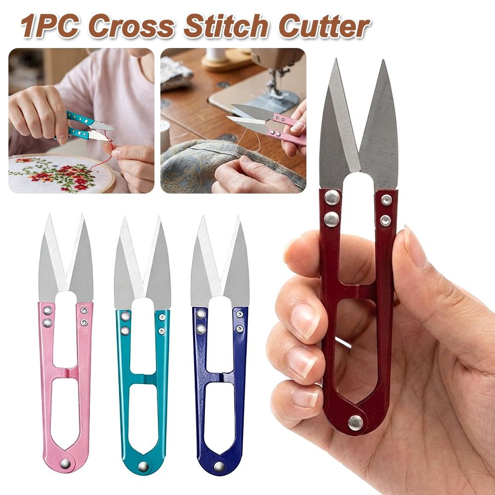 新しいU字型裁縫鋏、金属製剪定鋏、釣り用鋏、小さなクロスステ - Embroidery Scissors Small のレビューと価格