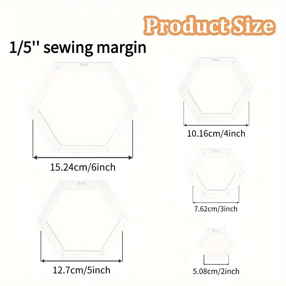 5個入り六角形キルティングテンプレート 2/3/4/5/6イ - Embroidery Service のレビューと価格