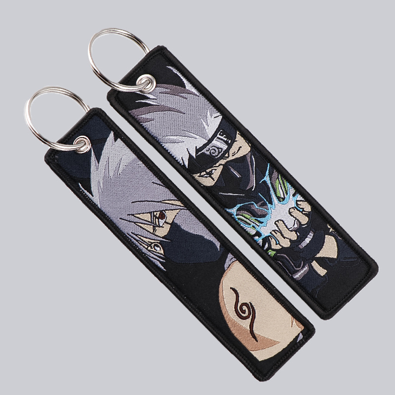 アニメナルト刺繍キーフォブクールキータグキーホルダー女性男性 - Embroidery Keychain のレビューと価格