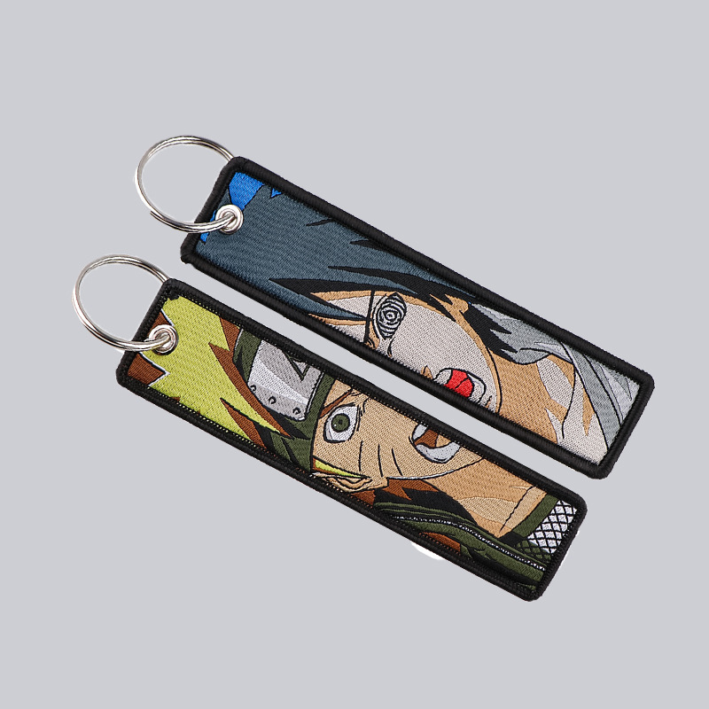アニメナルト刺繍キーフォブクールキータグキーホルダー女性男性 - Embroidery Keychain のレビューと価格