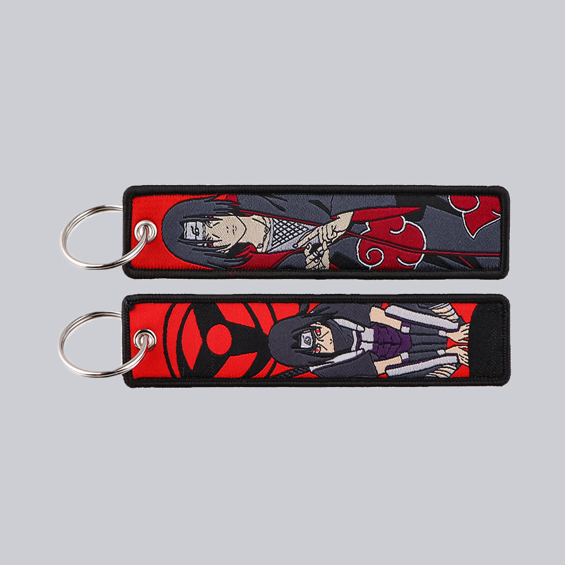 アニメナルト刺繍キーフォブクールキータグキーホルダー女性男性 - Embroidery Keychain のレビューと価格