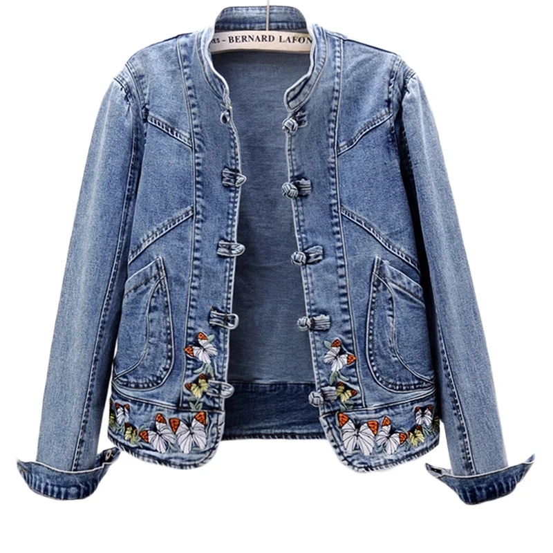 女性 2026 春刺繍デニムジャケット新しいショートジャケッ - Embroidery Cardigan のレビューと価格