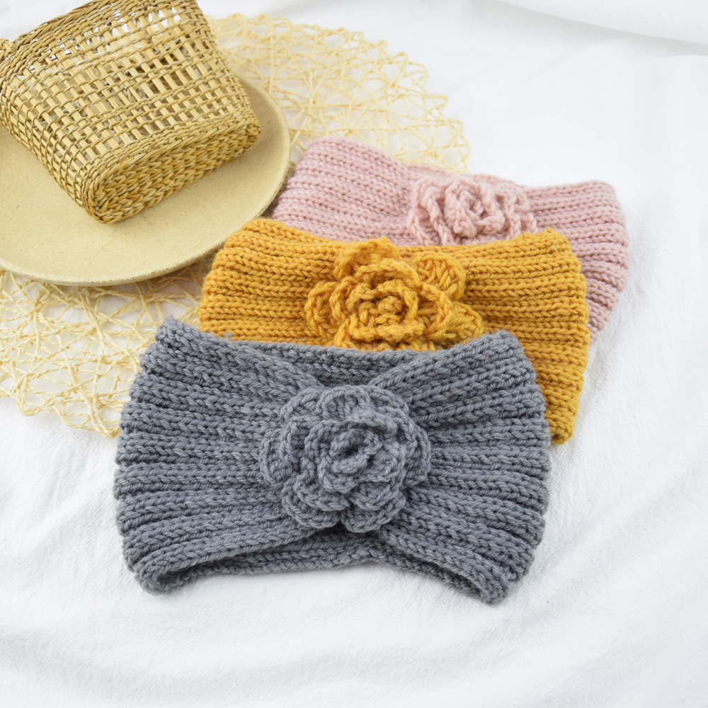 Camellia-女性用のニット製ヘッドバンド,大きなウール - Felt Sheet Wool のレビューと価格