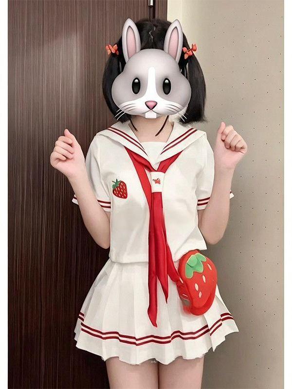 2026年アニメJK制服 いちご刺繍半袖セーラー服 スクール - Embroidery Uniform のレビューと価格