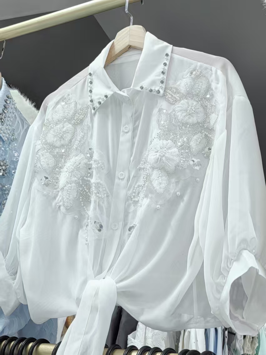ストリートウェア夏の日焼け止めブラウスシャツ女性用カーディガ - Embroidery Cardigan のレビューと価格