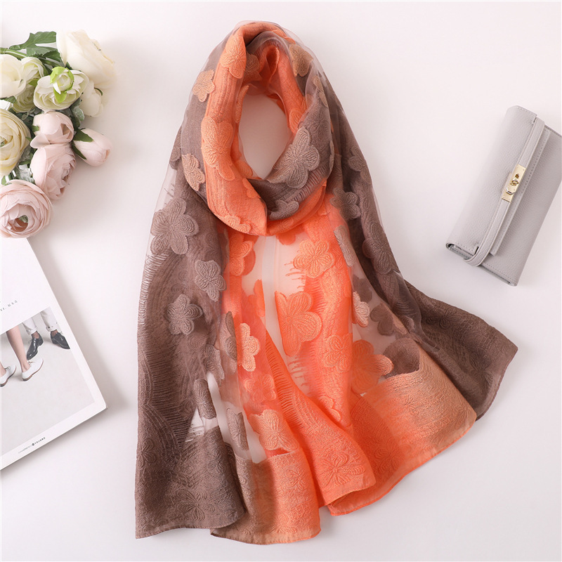 女性と女の子のための刺繍された花のスカーフ,ワイルドサンスク - Embroidery Shawl のレビューと価格