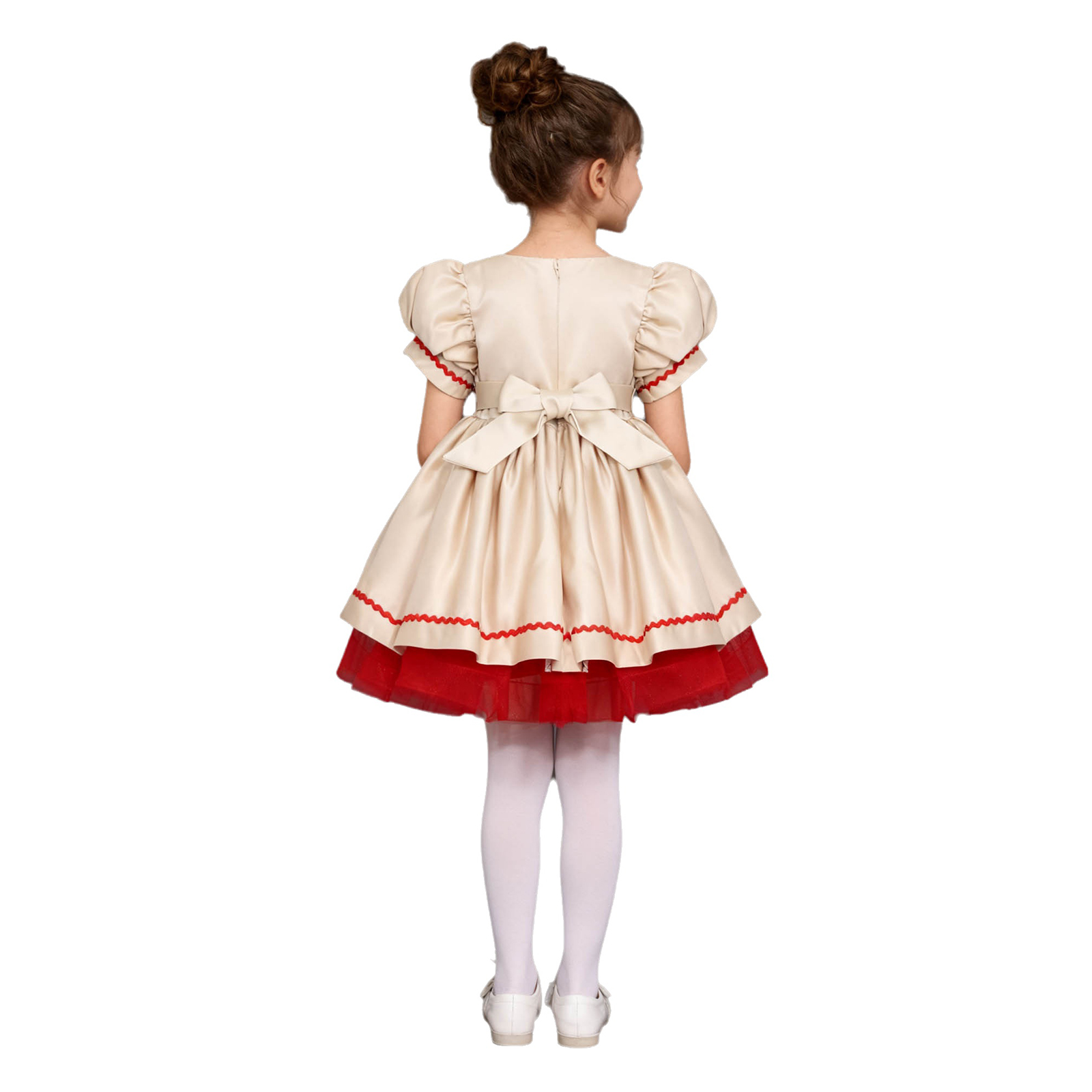 キッズガールズクリスマスサンタドレス刺繍パターンパフィースリ - Embroidery Dress のレビューと価格