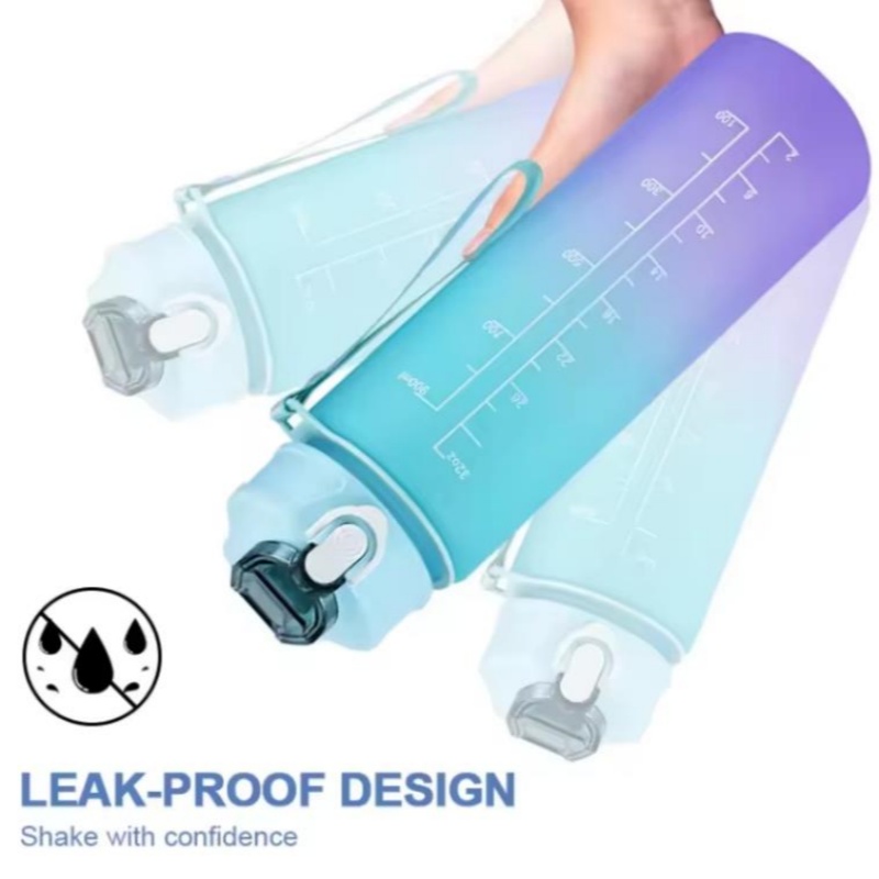 750ML スポーツウォーターボトル タイムマーカー付き 漏 - Embroidery Water のレビューと価格