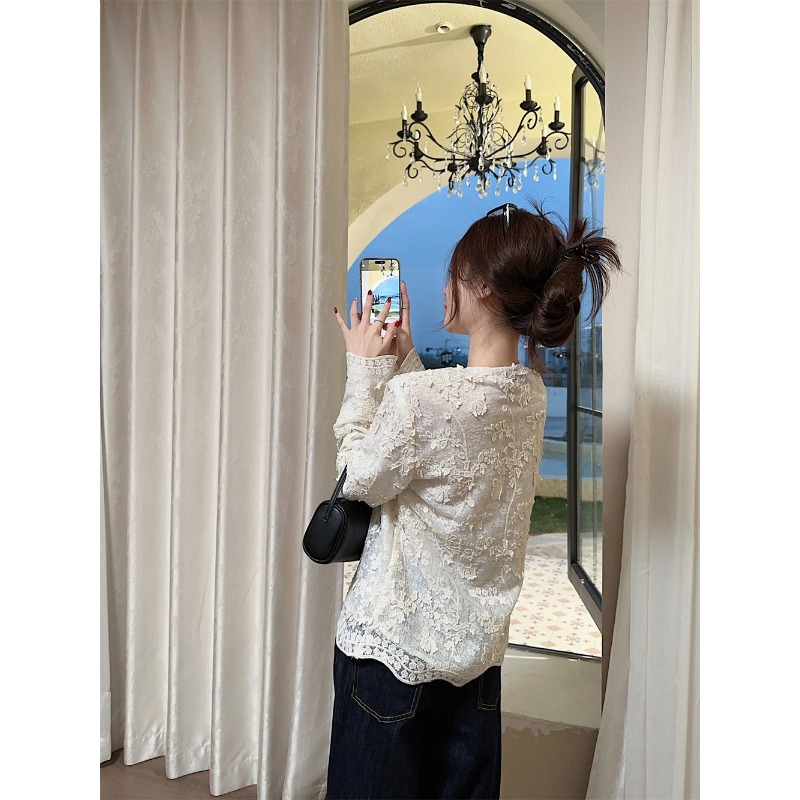 ファッション刺繍立体レースシャツフランスの新中国トップ女性の - Embroidery Cardigan のレビューと価格