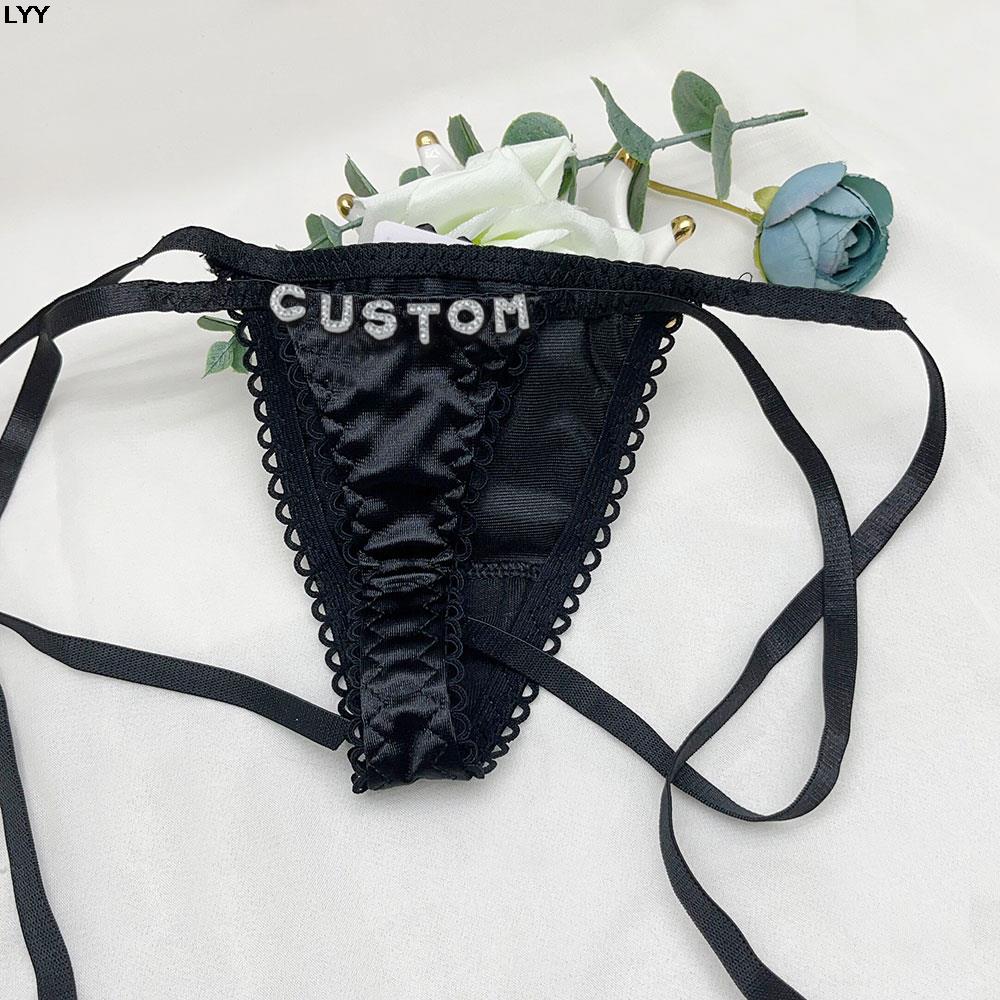 カスタムネーム入りTバック三角ブラセット 2点セット セクシ - Embroidery Underwear のレビューと価格