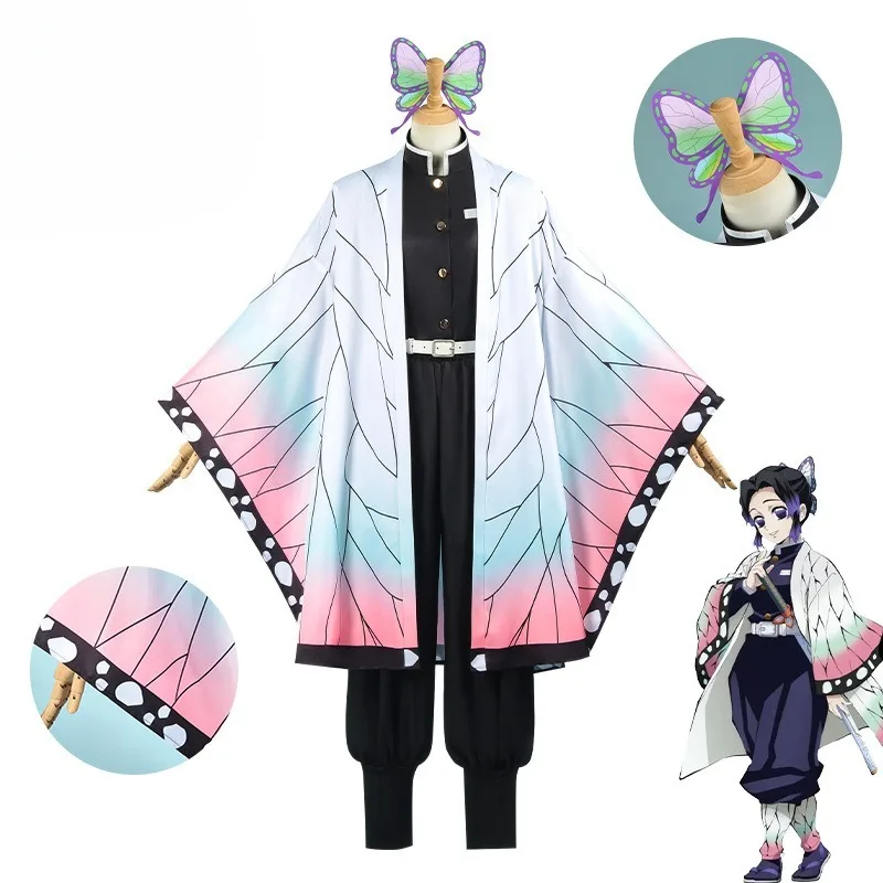 アニメ胡蝶しのぶコスプレ衣装ウィッグ胡蝶かなえ刺繍制服クリス - Embroidery Uniform のレビューと価格