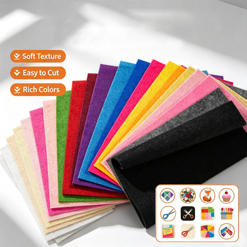20/40/66色のソフトフェルト生地シート、厚さ1mm、ウ - Felt Sheet Wool のレビューと価格