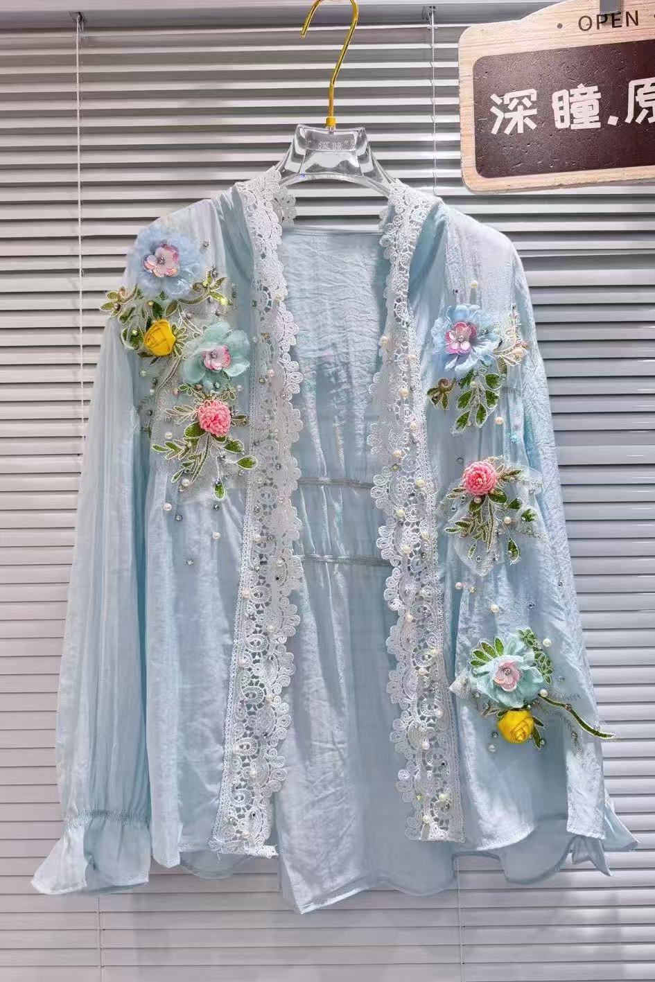 通気性のある綿混紡白フード付き日焼け止めシャツブラウス女性の - Embroidery Cardigan のレビューと価格
