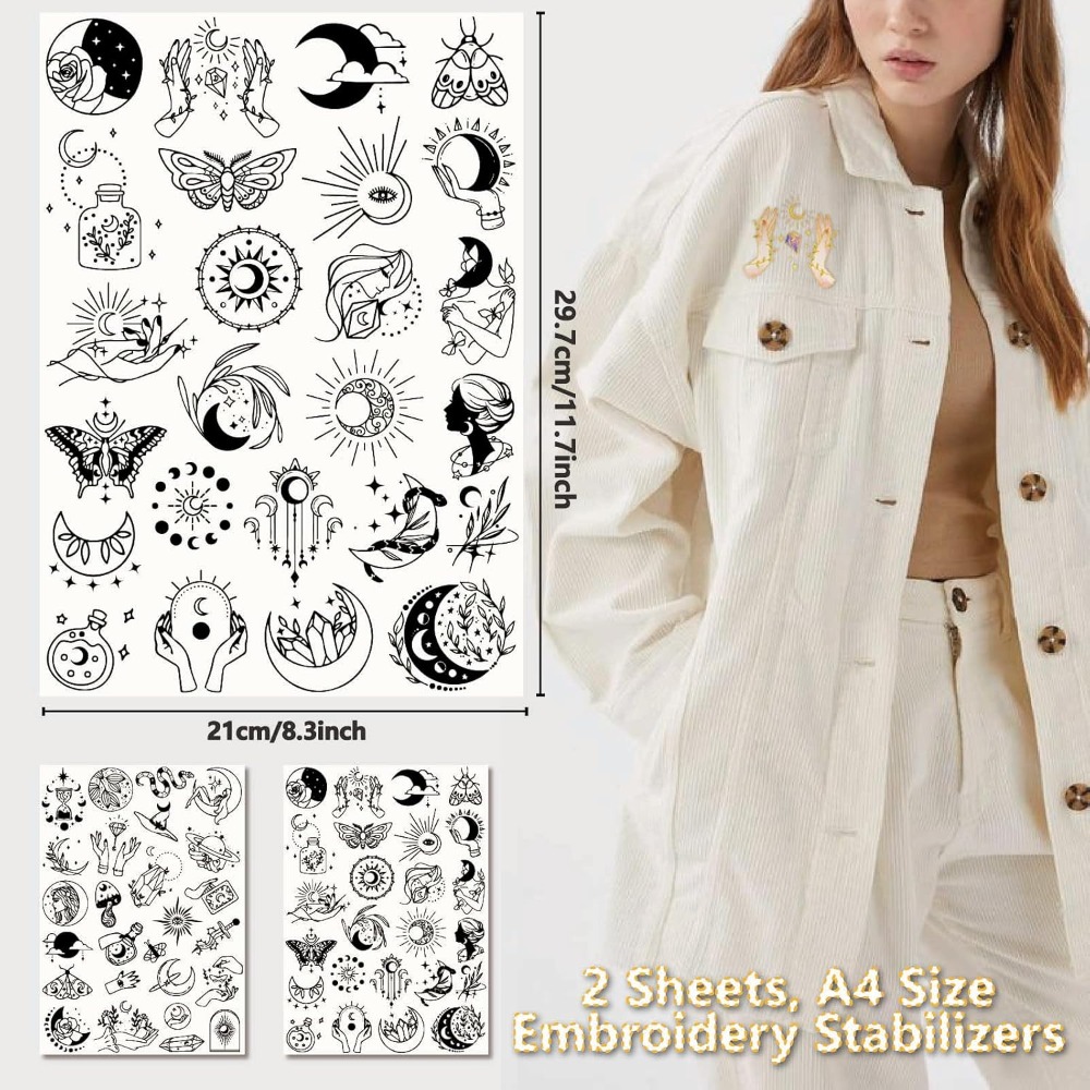 51 個自由奔放に生きる月太陽水溶性刺繍スタビライザーパター - Embroidery Motif のレビューと価格