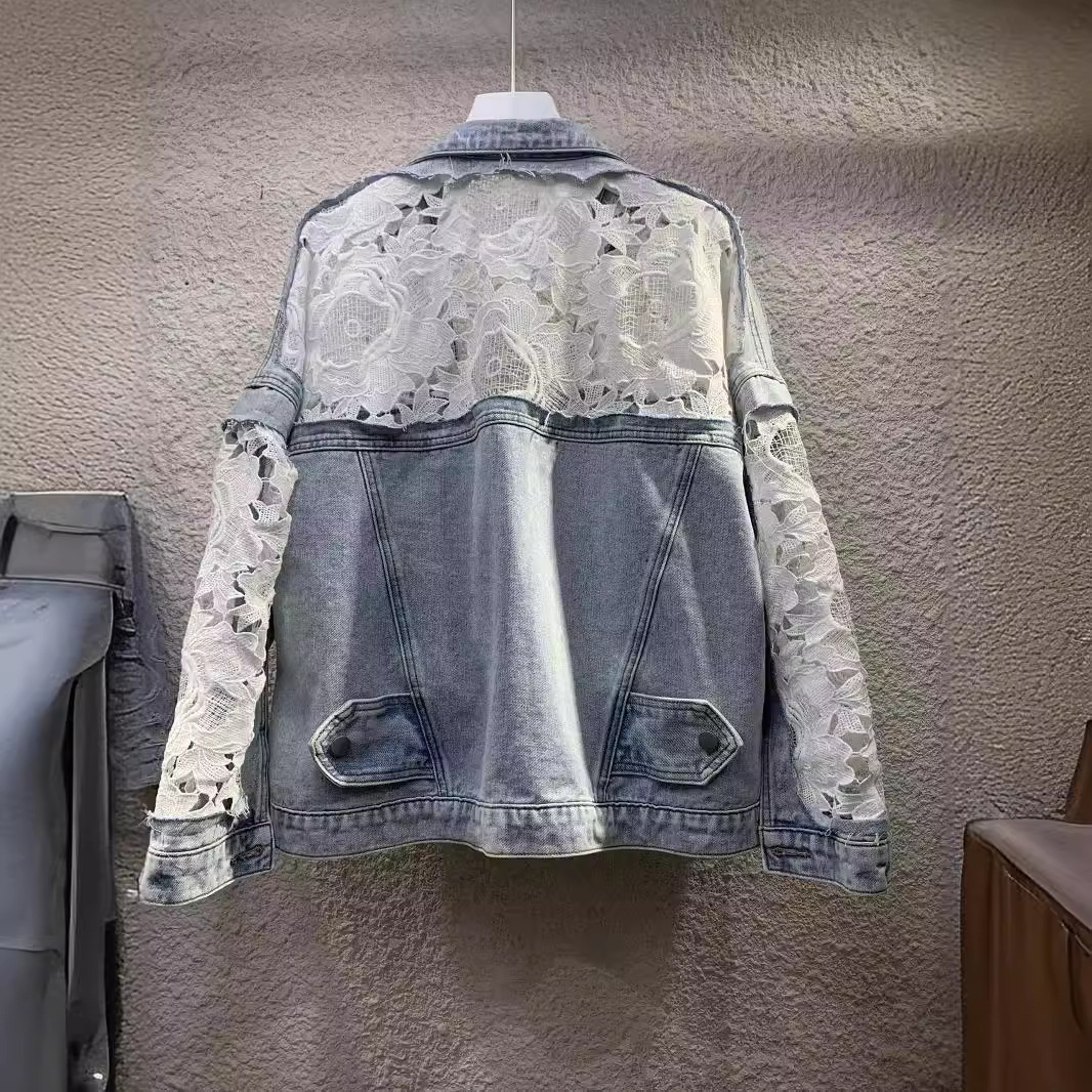 女性のスプライス刺繍ジャケット,襟を折りたたんだ服,真珠,色 - Embroidery Cardigan のレビューと価格